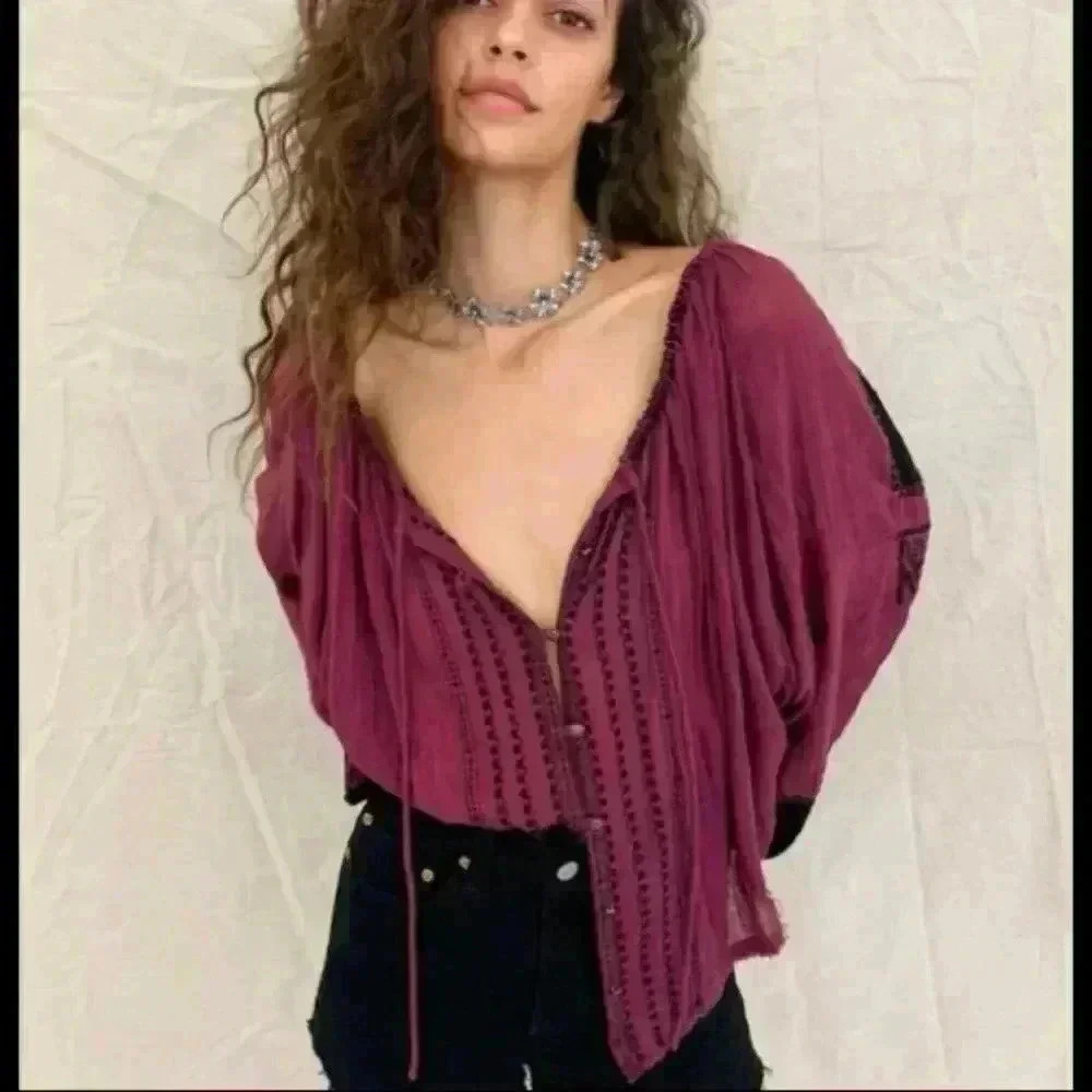 Free People Western Star Blouse